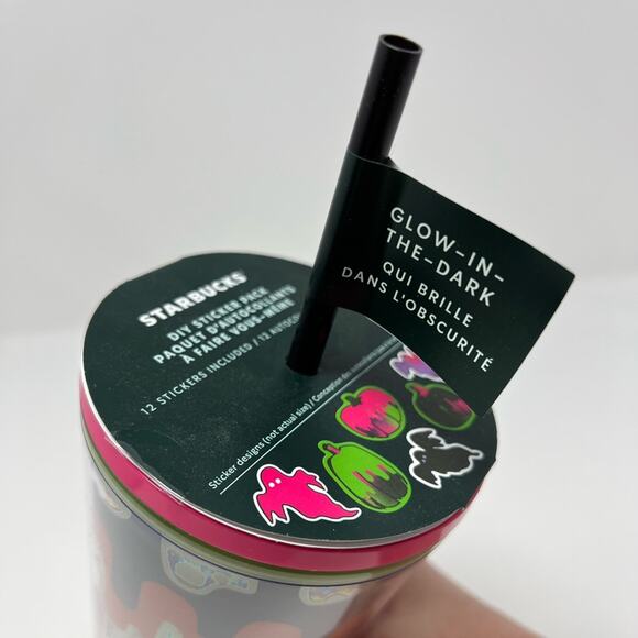 NWT Starbucks Fall 2023 Glow in the Dark Halloween Drippy Sticker Grande Tumbler - Picture 3 of 5